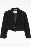 Black Suede Fringe Leather Blazer