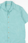 Teal Leaf Print Hawaiian Shirt 1891