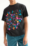 Black Abstract T-Shirt (Single Stitch)