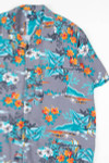 Grey Floral Parrot Hawaiian Shirt 1833