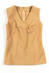 Tan V-Neck Sleeveless Top