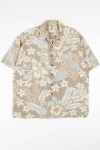 Beige Tropical Flora Hawaiian Shirt 1869