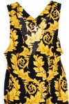 Black & Gold Floral Wrap Dress