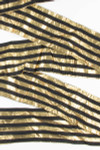 Vintage Black & Gold Striped Hanhaba Obi 2