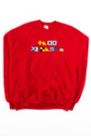 Ross Malone Embroidered Nautical Flag Sweatshirt