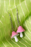 Pink Mushroom Drop Earrings
