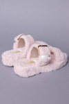 Pink Fuzzy Buckle Strap Sandals