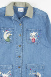 Vintage Embroidered Angels Denim Jacket 1302