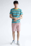 Marled Aqua Striped T-Shirt