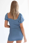 Stone Blue Ruched Body Mini Dress