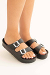 Black Platform Foam Sandals