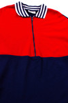 Red & Navy Half Zip Collared Sweatshirt