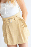 Mustard Belted Houndstooth Skort