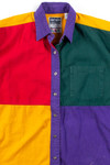 Vintage Harlequin Color Block Button Up Shirt