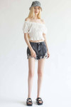 Grey Wash Distressed Cut Off Denim Shorts