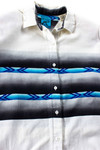 Vintage Southwestern Blue Stripe Button Up