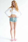 Sage Drawstring Dolphin Shorts