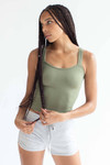 Olive Seamless Ribbed Tank