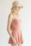 Pink Seamed Cami Romper