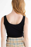 Black Ruched Side Ribbed Tank