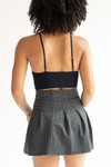 Charcoal Houndstooth Pleated Skirt