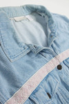 Vintage Pink Ribbon Trimmed Denim Jacket 1383