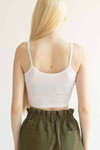 White Ruched Front Crop Cami