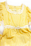 Vintage Yellow Lace Gingham Dress