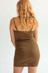 Caramel Houndstooth Mini Dress