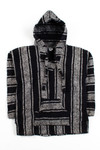 Vintage Black & White Striped Baja Hoodie