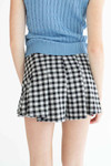 Black Gingham Pleated Shorts