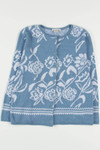 Vintage Blue Roses 80s Sweater 3420