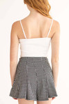 Black Houndstooth Pleated Shorts