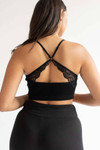 Black Lace Detail Seamless Bralette (Extended Sizes)