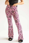 Pink Diamond Print Bell Bottoms