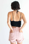 Black Crochet Tie Halter Top