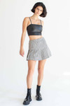 Black & Tan Plaid Hidden Short Pleated Skirt