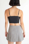 Black & Tan Plaid Hidden Short Pleated Skirt