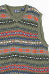 Olive Knit Chaps Sweater Vest 236