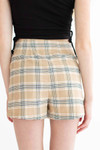 Khaki Plaid Stretch Skort