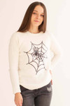 Sequin Spider Web Chenille Sweater