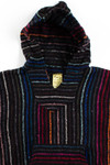 Vintage Black Multicolor Stripe Baja Hoodie