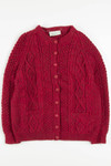 Red Quill's Woolen Market Irish Fisherman Cardigan 747