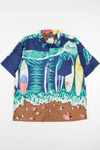 Vintage Large Surfboard Print Hawaiian Shirt 2023