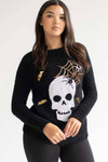 Sequin Skull & Spider Chenille Sweater