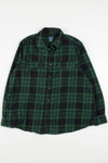 Green Faded Glory Flannel Shirt 4067