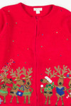 Red Reindeer Ugly Christmas Cardigan 57062