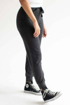 Black Space Dyed Ribbed Lounge Pants