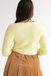 Light Yellow Eyelash Ribbed Crop Sweater