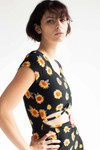Sunflower Cutout Mini Dress